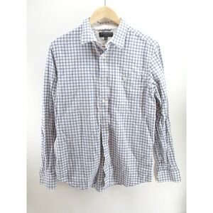 Banana Republic Adult‎ Medium Standard Fit Blue White Check Button Up Flannel
